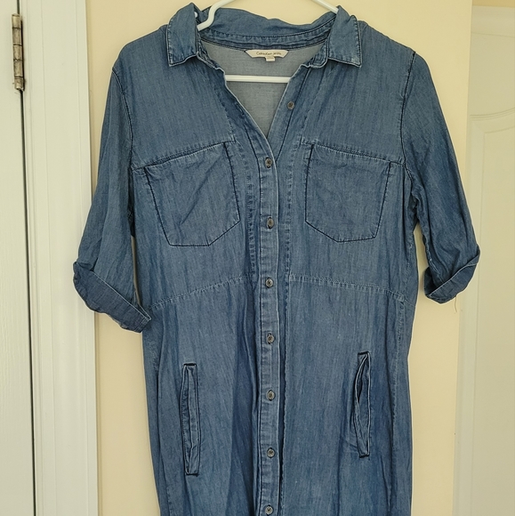 CALVIN KLEIN Jean button down DRESS - Picture 1 of 2